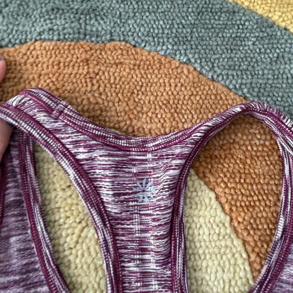 Athleta Women Fastest Track Racerback Tank Top Plum Spacedye Size XS